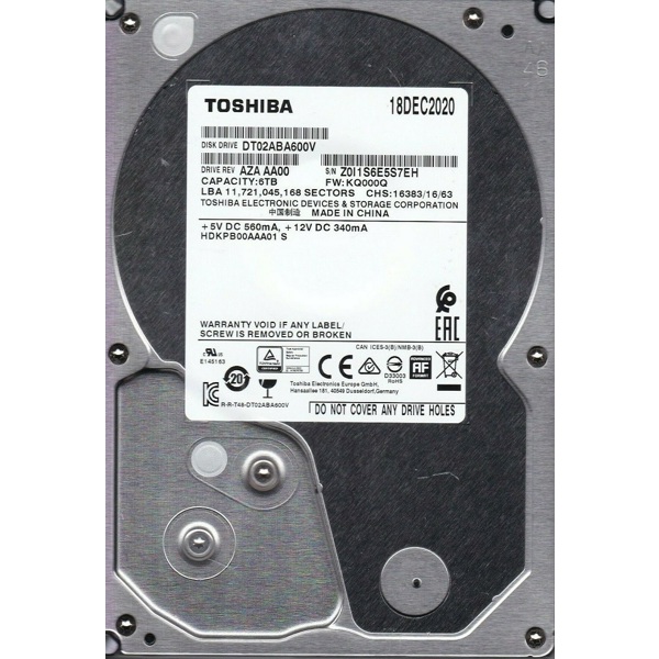 Internal HDD Toshiba DT02ABA600 6TB - tolkuchka.bar