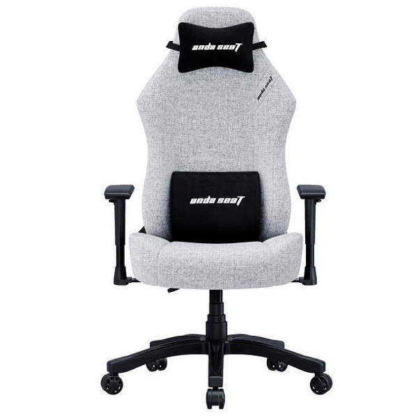 Armchair Anda Seat Luna L Plush linen fabric Gray