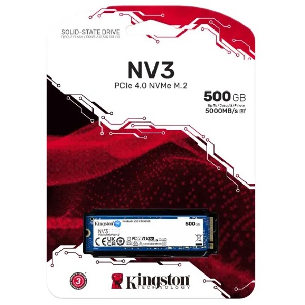 Internal SSD Kingston NV3 M.2 NVMe GEN 4.0 500 GB.